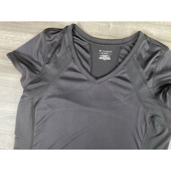 Tek Gear Top Womens Size XL Black Short Sleeve Workout Mom Gym Activewear - Picture 1 of 10